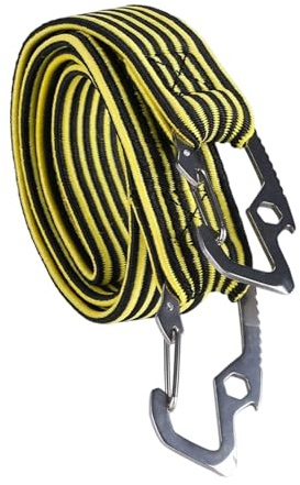 Vdaxvme Elastisches Bungees Seil mit Haken, Fahrräder, Dreiräder, Gepäckträger, Umreifungsseil, rutschfestes Flachseil, einfach zu bedienender Träger, Trägergurt