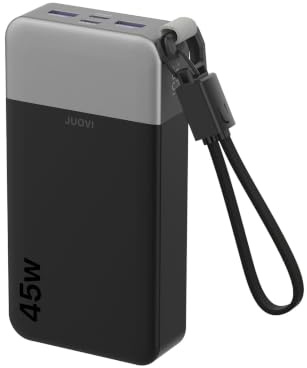 JUOVI Power Bank 45W 20000mAh Portable Charger with Detachable Cable