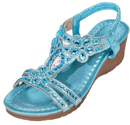 Sandali da donna estivi, eleganti, con separatore per le dita, comode scarpe estive, sandali ortopedici piatti con plantare, sandali traspiranti con cinturino posteriore per vacanze al mare e tempo#G