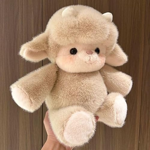 JORCEDI Schaf Kuscheltier Schaf Kuscheltiere Plüschtier Stofftier SchafPlüschtiere Laufendes Puppe Kinder Flauschig Weiches Niedliches Cartoon Design Spielzeug für Männer Frauen Teenager (45cm,Khaki)