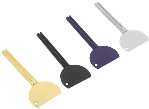 Apretador de Tubos de Aleación de Zinc Electroplada 4piezas | Operación Manual, Reduce el Contacto Directo, Acabado Brillante Duradero para Cosméticos y Loción