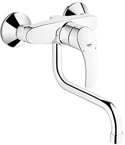 GROHE Miscelatore Monocomando a Parete per Lavello, Grigio (Cromo), 217 mm 31391002