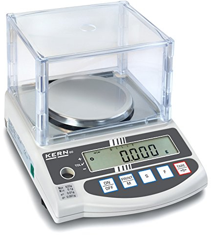 KERN Präzisionswaage mit Dem Robusten Stimmgabel-Wiegesystem, 420g Wägebereich, 0.001g Ablesbarkeit, 180mm x 235mm x 75mm