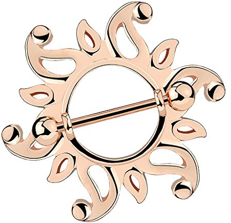 Piersando Brustwarzen Piercing Intimpiercing mit Sonnen Tribal Schild