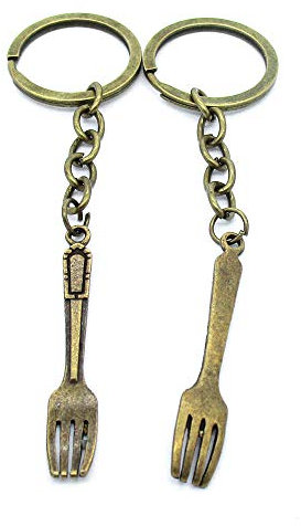 100 Piezas De Bronce Antiguo Tono Llavero Joyería Cierres Proveedores TK0902 Tenedor De La Cena Tenedor Spork
