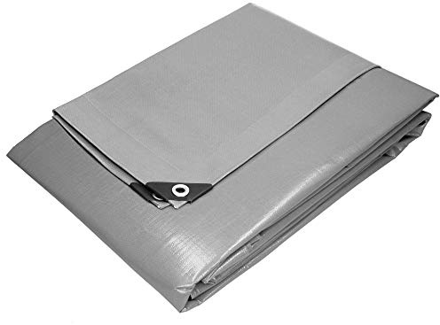 ECD Germany Abdeckplane Gewebeplane mit Ösen 2x3m 6m² 260g/m² Grau aus Polyethylen Schimmelresistent Wasserdicht Reißfest Schutzplane Bootsplane Gartenplane Holzplane Plane für Gartenmöbel Pool Auto
