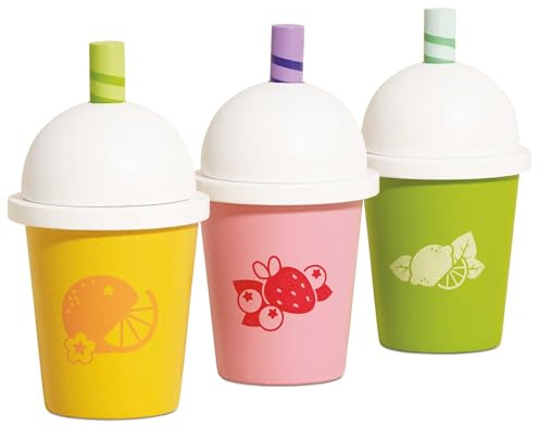 Le Toy Van - Wooden Smoothie Cup & Juice | 3 Piece Solid Wood, Plastic Free, Roleplay Toy Suitable For Age 2+