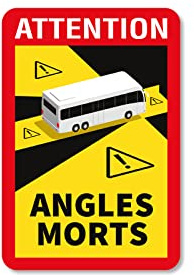 Tradercat Angles Morts Aufkleber für Wohnmobil LKW Bus Aufkleber Frankreich für toter Winkel Warntafel 25 x 17 cm Selbstklebend & Langlebig (9er Set Bus)