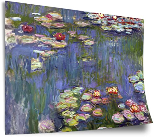 Printistico Poster Claude Monet - Seerosen Kunstdruck ohne Rahmen, Wandbild - A4, A3, A2, A1, A0, XXL - Wohnzimmer, Schlafzimmer, Küche, Deko