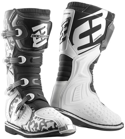 Bogotto MX-3 Camo Bottes de motocross, noir/blanc, 43