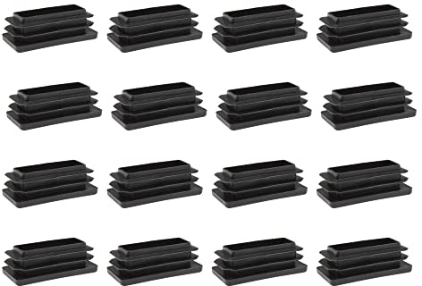 16x Lamellenstopfen für Rechteckrohre | Schutzkappen | Kappen | Kunststoff Stopfen | Endstopfen (25 x 50 mm, Rechteckig)
