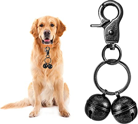 Whimsii Clochette extra forte pour chien et chat pour collier, traqueur d'animaux et fauconnerie, breloques en laiton durable avec fermoir mousqueton pivotant, Pas de gemme