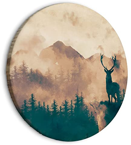 murando - Leinwandbild Nebel Tiere gemalt, 40x40 cm, 1-teilig, Schlafzimmer | Hochwertige Leinwand, sofort aufhängbar, ideal fürs Wohn- oder Schlafzimmer, wasserfest und lichtecht, langlebig, stilvoll