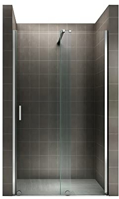 i-flair Schiebetür Duschabtrennung NADINE 170x200 cm für Duschnische Duschtür Nischenschiebetür in Chrom 8mm ESG Sicherheitsglas Klarglas - Links und Rechts montierbar
