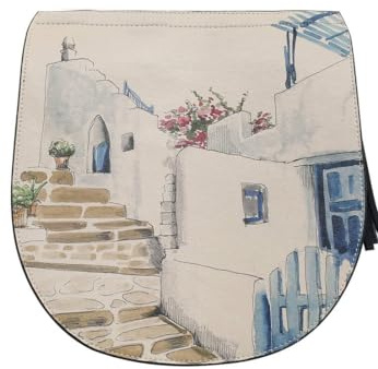 DOGO Femme Cuir Vegan Crème Fait Main et Mode Sac d'épaule - Paperflower Motif