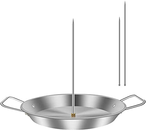 Fiorky Spiedino Verticale in Acciaio Inossidabile for Bistecca Birra Metallo spiedo di Carne Punte di Ricambio con Manico Accessori for affumicatori