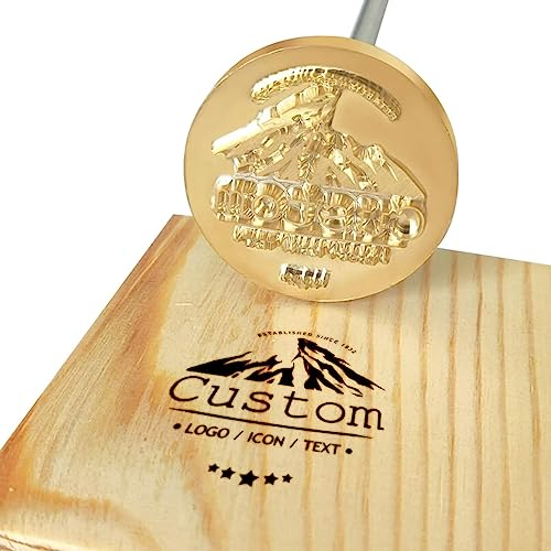 CUSMIZ Brennstempel für Holz, Personalisiert Stempel für Holz, Essen & Leder, Brotstempel für Eigenes Logo, Text & Foto, Personalisiert Brandeisen Lederwerkzeug mit Logo Name (2.5cm)