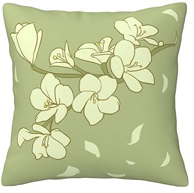 Quadratischer Cartoon-Begonien-Kissenbezug, Wurfkissenbezug für Sofas, Dekoration, für Taillenunterstützung, 30,5 cm, 40,6 cm, 45,7 cm, 50,8 cm