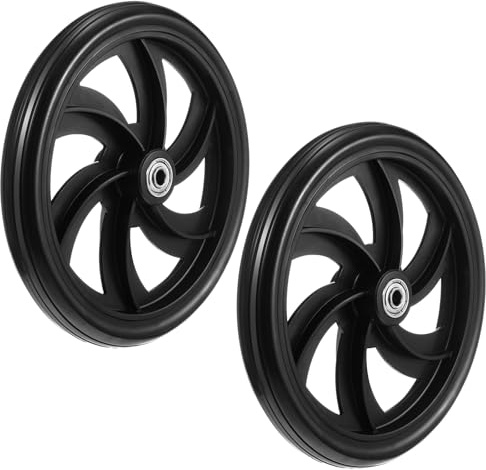 Datanly Lot de 2 roues de rechange en caoutchouc de 19,1 cm pour fauteuil roulant, roues avant antidérapantes, roues de rechange pour fauteuil roulant, poussette, roulettes, accessoires