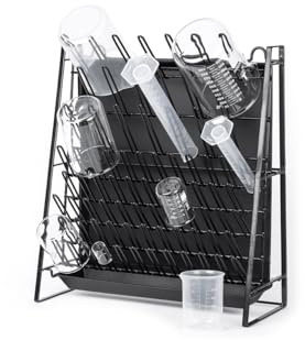 Inevibe Drying Rack for Lab Glassware and Bottles - Laboratory Draining Dryer Stand for Countertop, Space Saving Steel Wire Frame - Station for Baby Feeding Bottle | Space Saving Steel Wire Frame Laboratory Draining Station for Countertop, Can Use for Baby Feeding Bottles