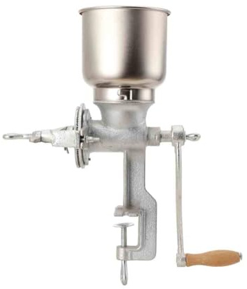 TABODD 500ML Manual Grain Grinder Mill, Verstellbare Klemmmühle Corn Grain Mill Cast mit 13cm & 4cm Hopper Edelstahlmühle Manuelle Getreidemühle für Mais Kaffeebohnen Weizen Nuss Kräuter