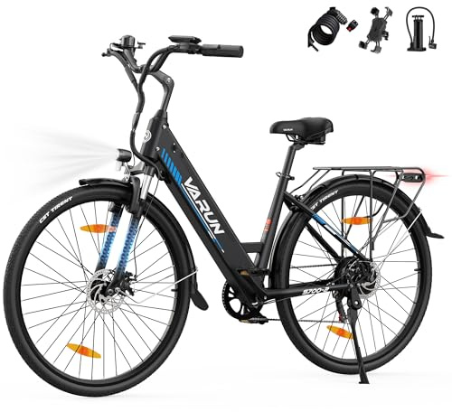 VARUN Velo Electrique, 28 Pouces Vélo Électrique Homme Femme avec Batterie 48V 499.2Wh, Jusqu'à 100KM, Moteur 250W 55NM, Vélo de Ville Électrique avec Pédalage Assisté, 7 Vitesses