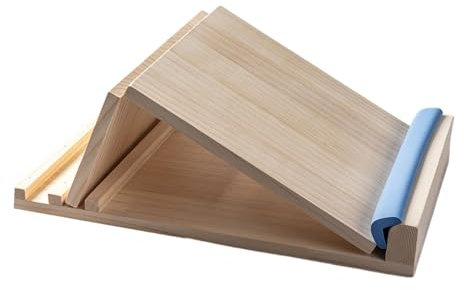 JISADER Schrägbrett aus Holz, Schrägbrett aus Massivholz, verstellbar, Yoga-Massagebrett, zur Beinstreckung, 4 einstellbare Winkel