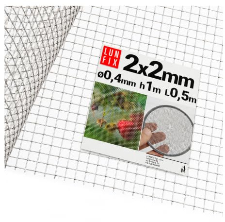 2 x 2 mm 1 x 0,5 m ø 0,4 mm Edelstahl Edelstahlgitter Feinmaschig | Edelstahlgitter Feinmaschig Filtersieb Fliegengitter AISI 304 Edelstahlgewebe