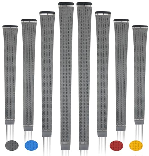 BYBOMYA Set di 8 impugnature da golf, comode impugnature morbide in gomma, design a basso cono, per un'esperienza di oscillazione rapida per tutte le stagioni, 8 impugnature antiscivolo per mazze da
