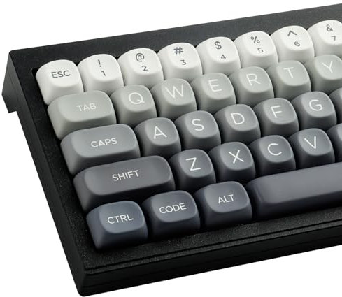 PBT Keycaps 146 Keys Double Shot MOA Profile Keycaps White-Grey Gradient Dye Sublimation Keycap Custom Key caps for Cherry MX Switches ANSI Layout Mechanical Keyboards