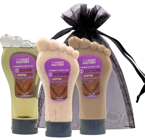 Set per bagnare i piedi, scrub e lozioni, set regalo per piedi secchi e stanchi, kit esfoliante per piedi in ammollo, scrub e trattamento pedicure, set spa per donne e uomini, caffè
