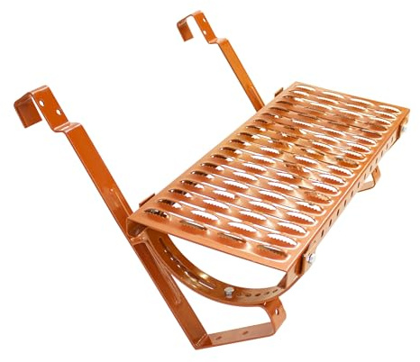 Decket Laufrost für Dach & Schornstein, Set Typ L mit Dachtritt, Haltern | Befestigungen & Befestigungsschrauben; Trittfläche für Dacharbeiten; Laufgitter; 80 cm Länge; Ziegelrot