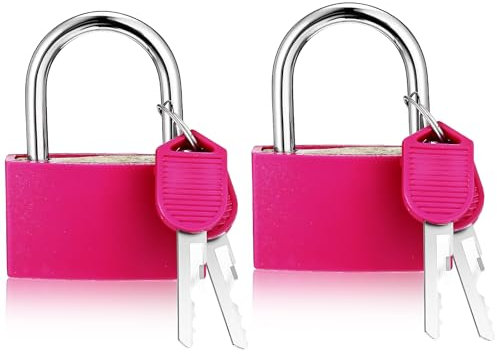 Wanmu Confezione da 2 Lucchetti per Bagagli con Chiave, Lucchetto per Valigia Lucchetto di Sicurezza Lucchetto per Bagagli Lucchetto a Chiave Lucchetto da Viaggio per Armadietti da Viaggio Valigia