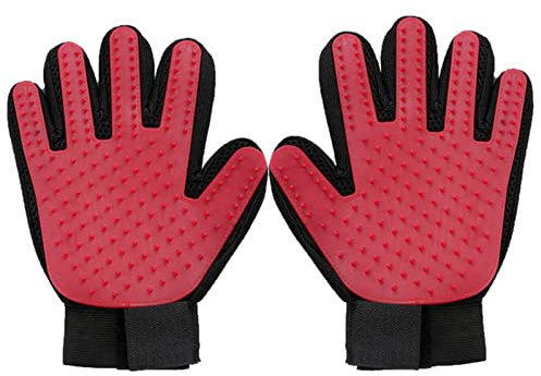 Reinigungshandschuhe Haustier Katze Haarentferner Handschuh Hund Hundepflege Bäder Reinigung Kamm Handschuh Deehedding Remover Massagebürste Pet Supplies Accessoires Reinigungshandschuh(Left hand,Blue