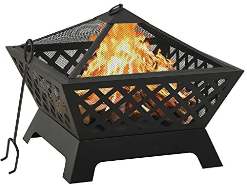 Furniture Select Brasero avec tisonnier XXL en acier 64 cm