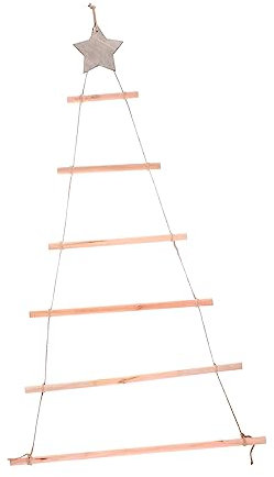 JEWEDECO Holz Weihnachtsbaum Wanddeko Hängend Weihnachtsbaum Leiter Dekoration Für Festivität Geburtstag Weihnachten Und Silvester Kreative Decor Für Wand