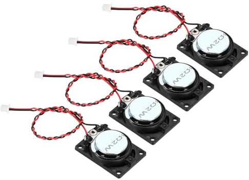 QUARKZMAN 4 Stück 2W 8 Ohm Kleine Lautsprecher Metallgehäuse Quadratisch Interner Mikromagnet Lautsprecher mit 120mm Anschlusskabel für Mini-Lautsprecher DVD EVD Tragbare Werbemaschine