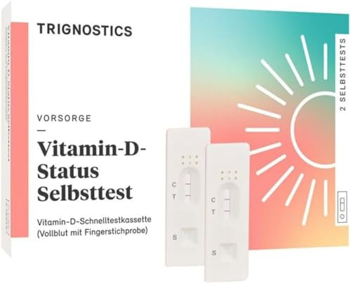 TRIGNOSTICS Vitamin D Test für zuhause 2 Tests – D3 Mangel Selbsttest