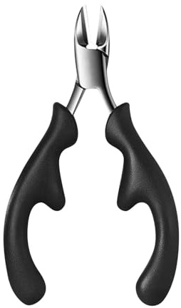 Nagelzange Gerade Klinge für Eingewachsene Fußnägel und Fingernäge, Edelstahl und Scharfe Spitze Eckenzange Fußpflege, Nagelschere für Starke Fußnägel (Schwarz)