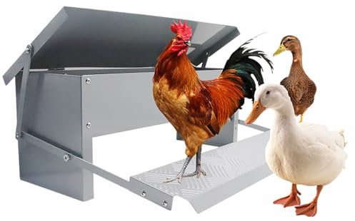 NEONMAN Automatic Chicken Feeder Futterautomat Hühner Rattensicher Wasserdicht Futtertrog Futterspender Futter Sparen und Dumping Verhindern Geeignet für Geflügel