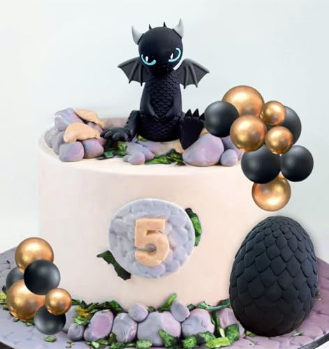 Schwarz Dragon Tortendeko Dragon Geburtstag Deko Drachen Figuren | Schwarz Dragon Tortendeko Dragon Geburtstag Deko Drachen Figuren für Geburtstagsdeko Kindergeburtstag