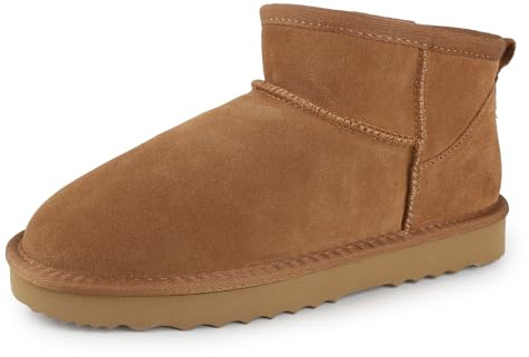 riemot Botas Mujer CláSicas Botas Nieve Piel AutéNtica Gamuza Calidez Interior Peludo Botines Mujer Ocio Diario Casual FáCil De Combinar Urbanas Zapatos Invierno, 36-42 EU