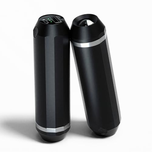 ZHENNBY Handwärmer Elektrisch, Taschenwärmer Magnetische Hand Wärmer 10000mAh, mit powerbank Aufladbare Handwärmer Wiederverwendbar Ultra Leicht 3 Stufen Heizung Hand Warmer für Outdoor - Schwarz