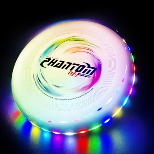 LED Frisbee für Kinder Teenager Erwachsene: Outdoor Sport Spielzeug ab 6+ Jahre Jungen Mädchen Geburtstagsgeschenk Garten Camping Strand Interaktives Spiele Indoor Outdoor Flying Disc Hund Game