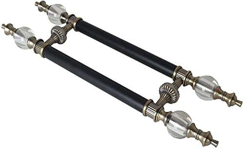 YHNNH, Ensemble de poignée de barre de traction de porte, longue poignée de barre de porte en verre en bois intérieure et extérieure avec outils et vis, entrée en acier inoxydable(Length100CM)