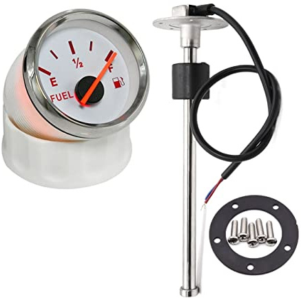 Medidor de nivel de combustible de 52 mm, indicador de nivel de combustible para coche, indicador de tanque de aceite con retroiluminación roja para sensor de nivel de combustible de 150/200/250/275