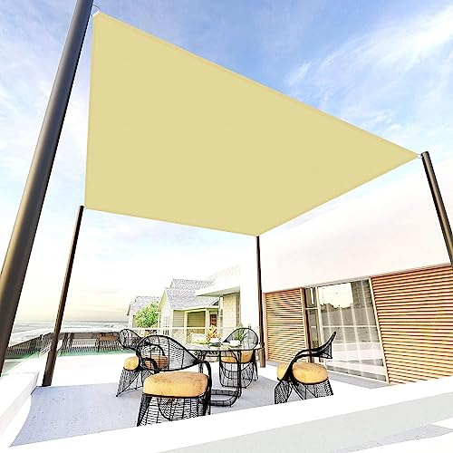 Toldo rectangular impermeable de 4 x 8 m, bloquea los rayos UV, refugio al aire libre para jardín, patio y jacuzzi, color crema con cuerda gratis