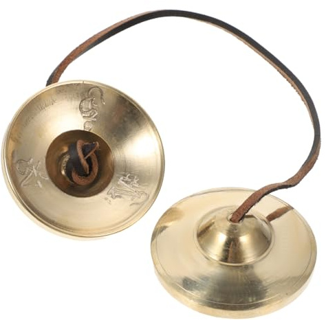 Tibetische Klangglocke aus Kupfer, Goldene Handglocke | Einfache, Elegante Form, Sorgfältige Verarbeitung, Musikalisches Ornament, Langlebig, für Familie und Freunde