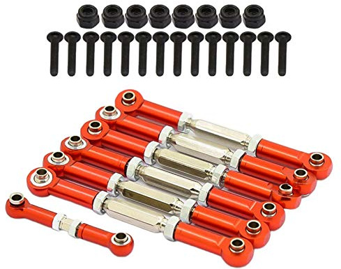 MXRGUMVI Full Set of Tie Rod Turnbuckles For RC 1/10 Slash 2WD Short Course Red