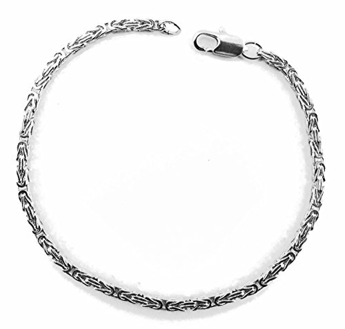 Tendenzalia Kungligt armband original italiensk byzantiner-kedja silverpläterad 2,4 mm bred längd 26 cm